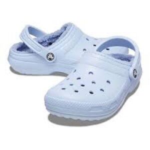 Fluffy blue crocs